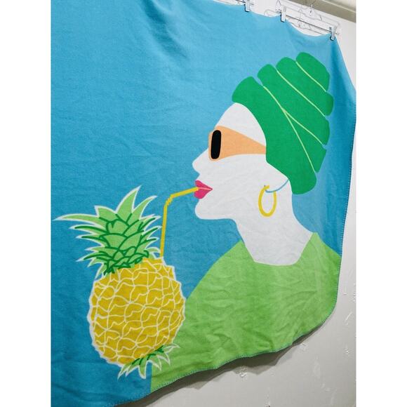 IKEA Springkorn Blanket Maria Vinka Woman Drink Pineapple Sunglasses Towel Turbi - Picture 5 of 8